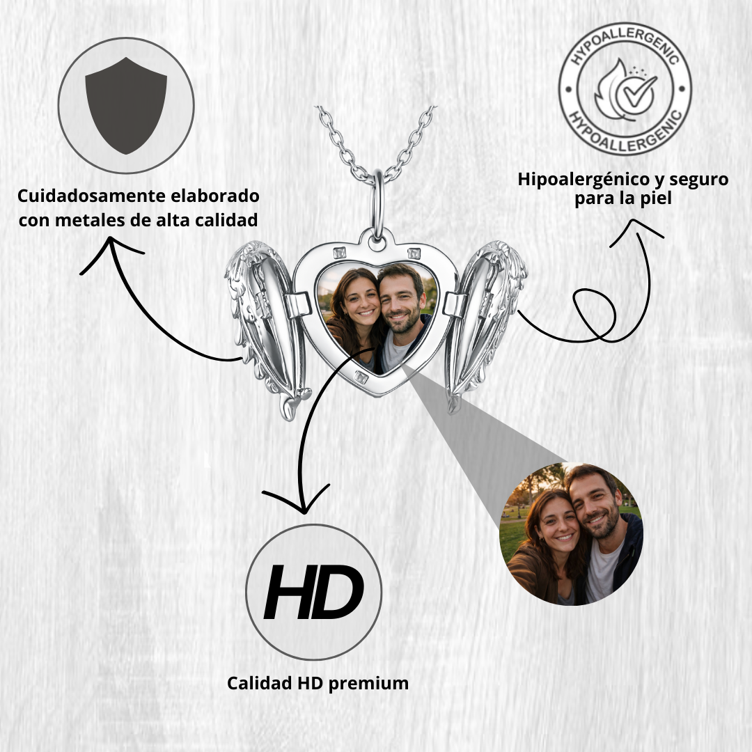 Collar Corazón Alado Personalizado