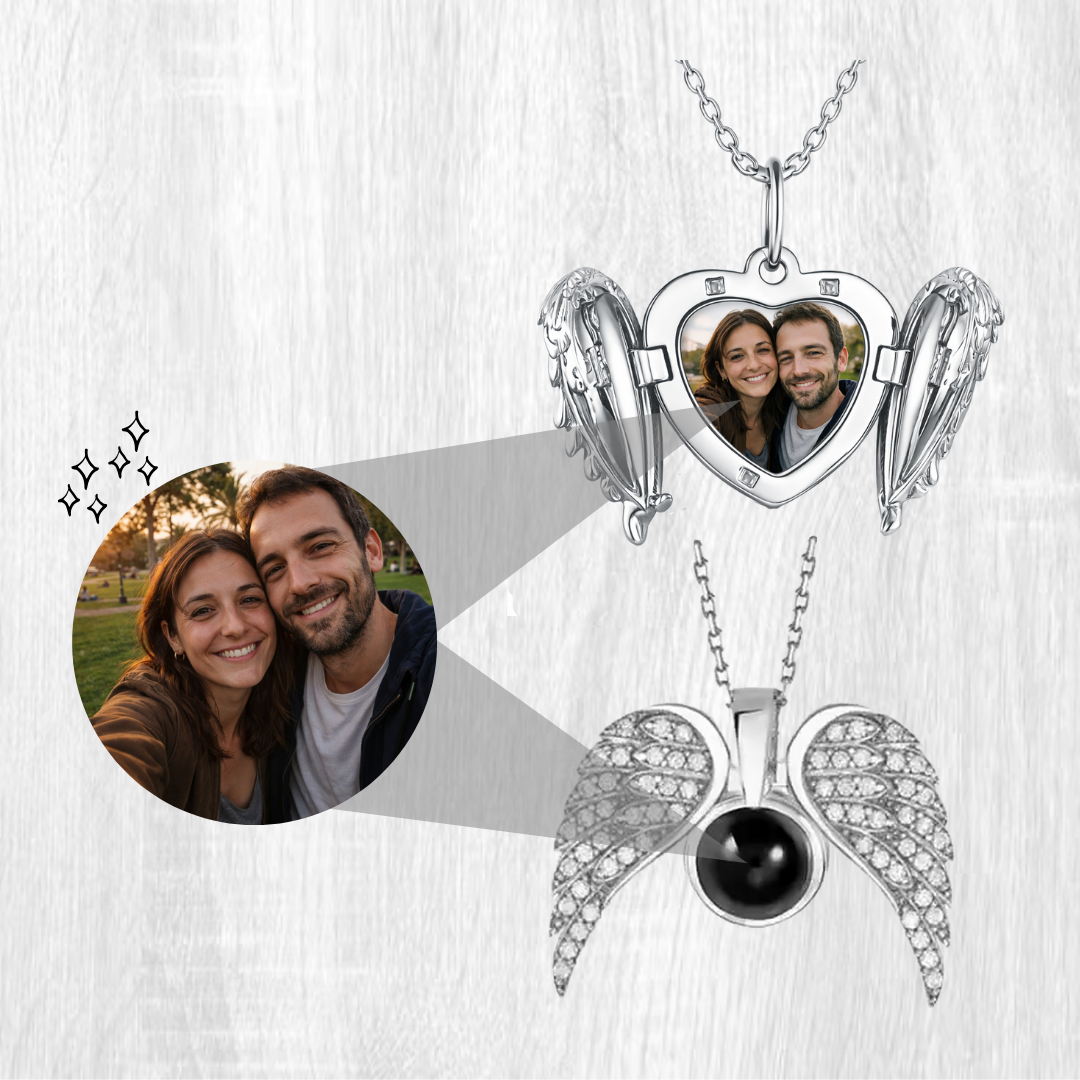 Collar Corazón Alado Personalizado